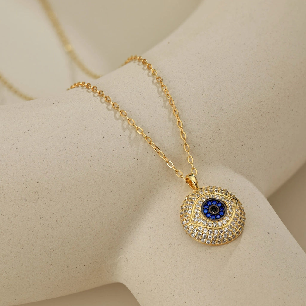 Silver S925 Evil Eye Zircon Necklace
