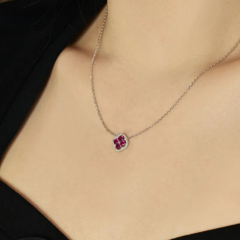 Silver S925 Double-layered Drop Zircon Necklace
