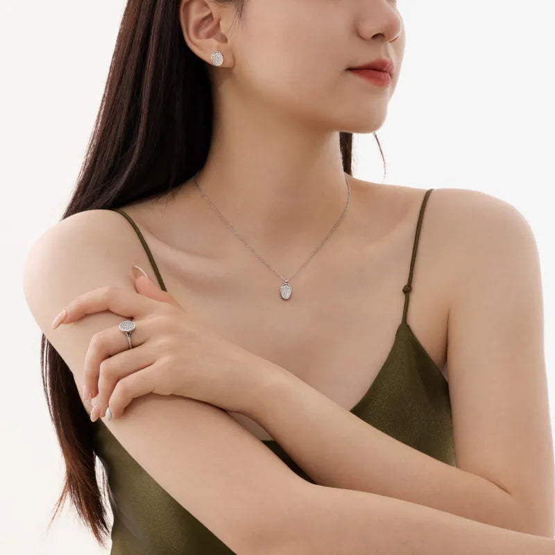 Silver S925 Oval Zircon Fashion Necklace